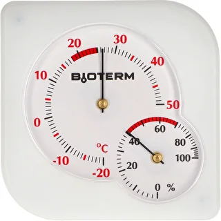 Iekštelpu bimetāla termometrs ar higrometru (-20 līdz +50°C), balts