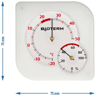 Iekštelpu bimetāla termometrs ar higrometru (-20 līdz +50°C), balts – photo 4
