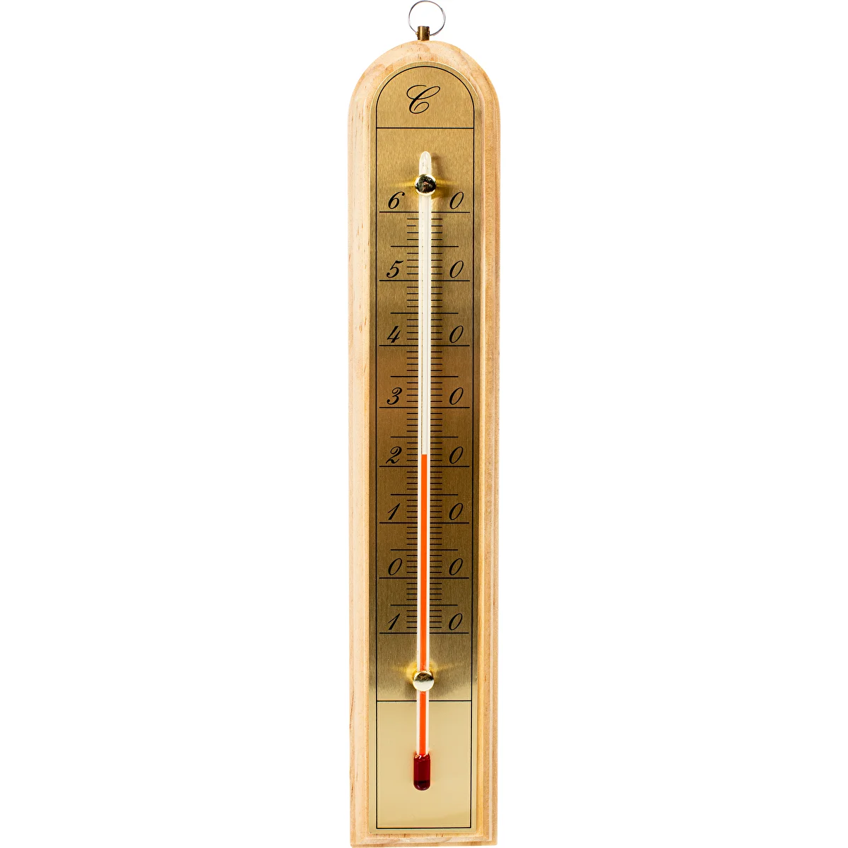 Istabas termometrs ar zeltkrāsas skalu (-10°C līdz +60°C) 28cm mikss