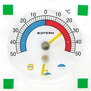 Universālais termometrs ar higrometru, caurspīdīgs, pašlīmējošs (-50°C līdz +50°C) – photo 1