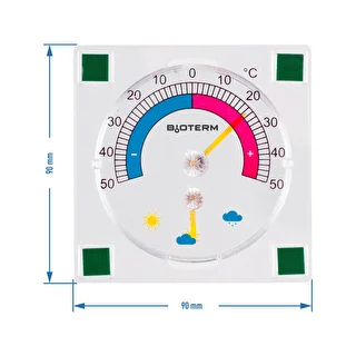 Universālais termometrs ar higrometru, caurspīdīgs, pašlīmējošs (-50°C līdz +50°C) – photo 2