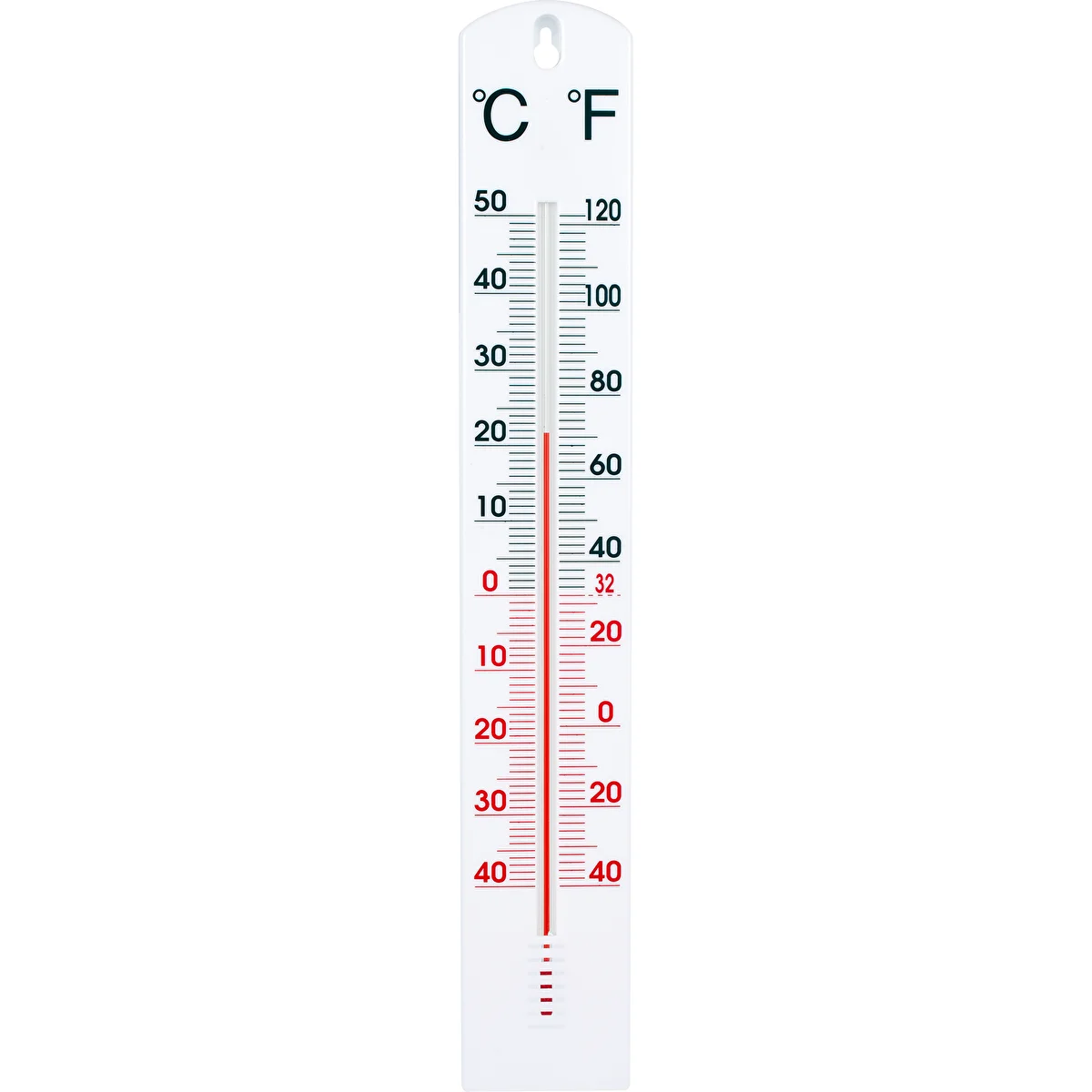 Universāls balts termometrs (-40°C līdz +50°C) 40 cm