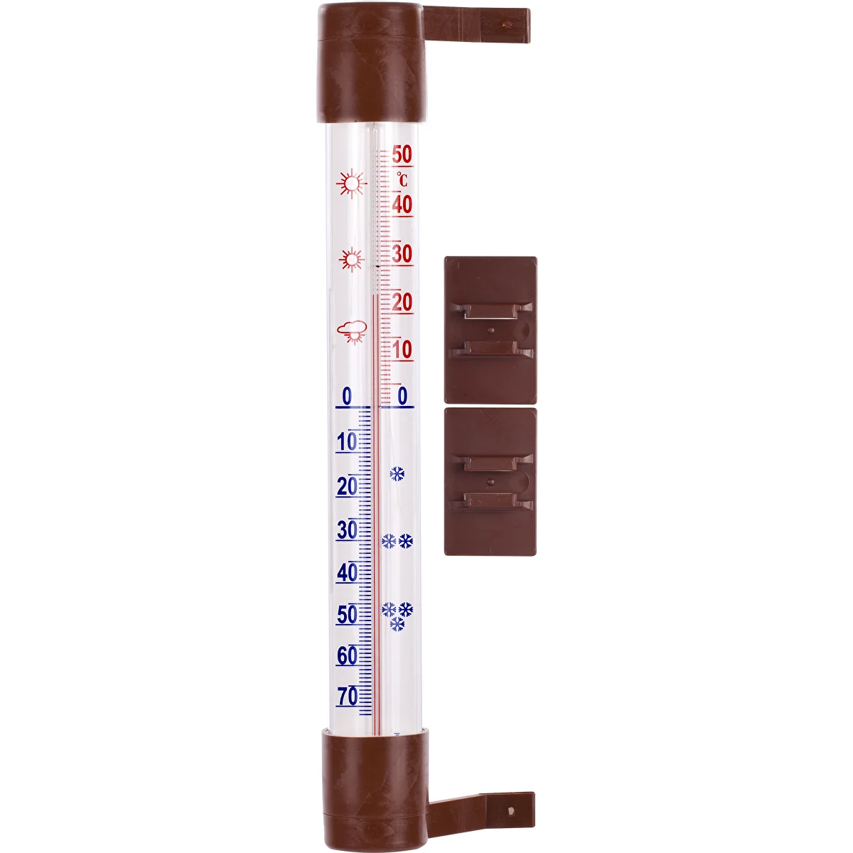 Āra termometrs, brūns (-60°C līdz +50°C) 23 cm