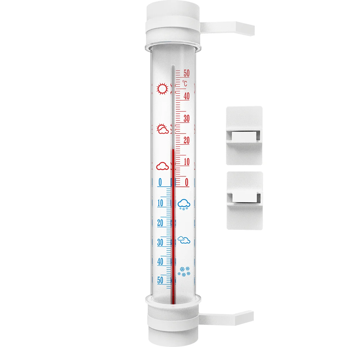 Balts āra termometrs (-50 °C līdz +50 °C) 27 cm