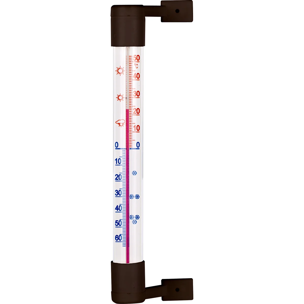 Āra termometrs brūns (-50°C līdz +50°C) 18 cm