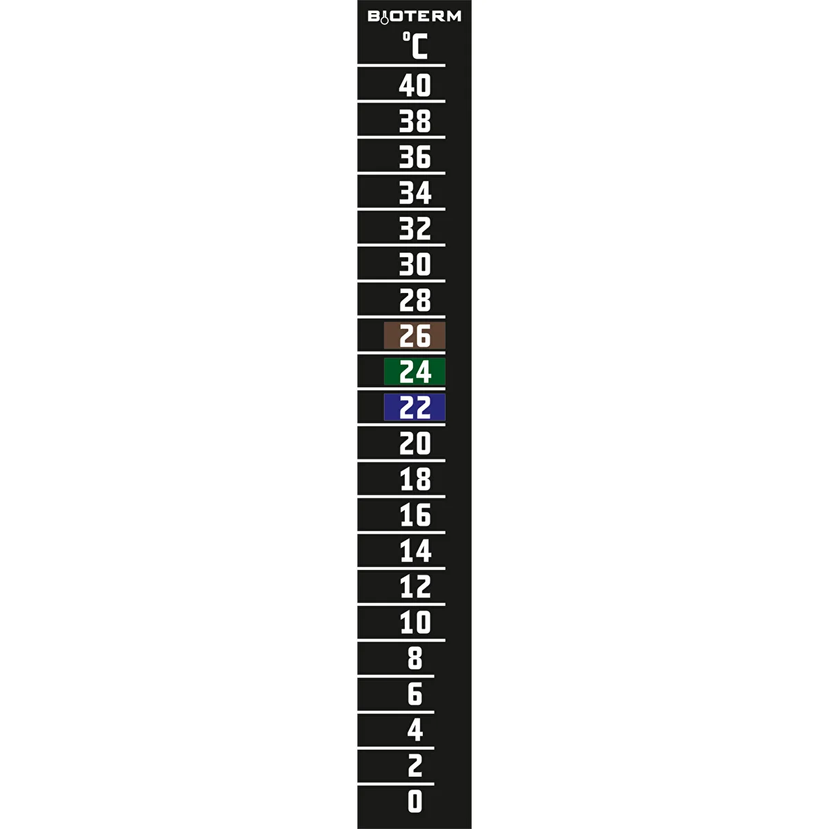 Šķidrkristālu termometrs (0°C līdz +40°C) 15 cm