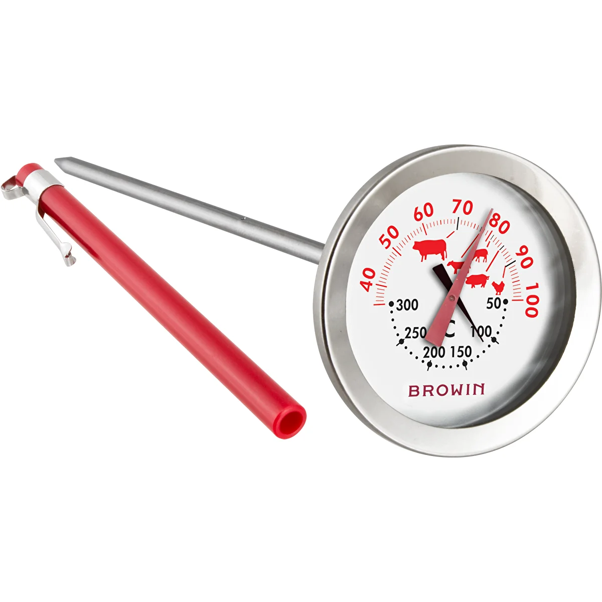 Termometrs ar dubultu skalu (30°C līdz 100°C) / (50°C līdz 300°C) 13,0cm