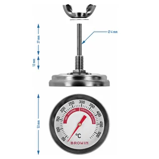Grila un BBQ termometrs, no 50 līdz +500 °C, bimetāla, 5,3 cm – photo 7