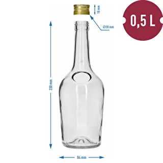 Pudele GLORIA 0,5 l ar zelta krāsas skrūvējamo vāciņu Ø 28 mm, 1 gab. – photo 6