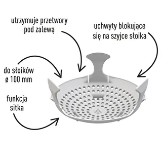 Nospiedējs - siets konservējumiem, skābējumiem un etiķim - burkām fi 100 – photo 3
