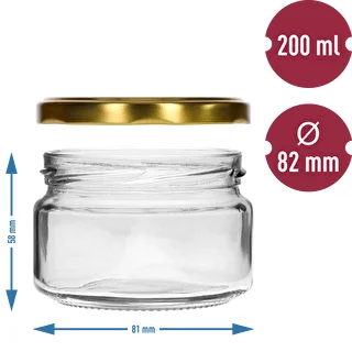 Zema 200 ml burciņa - ar zelta vāciņu fi 82/6, 6 gab. – photo 5