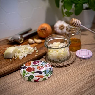 Stikla burka TO 235 ml ar krāsainu vāciņu fi82 - 6 gab. – photo 14