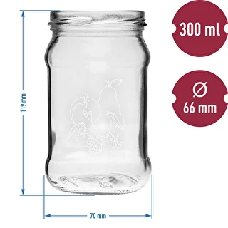 TO burka 300 ml ar augļu maisījuma apdruku un vāciņu fi66/4 - 3 gab. – photo 6