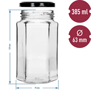 Twist-off burka 385 ml ar melnu vāciņu fi 63, 6 gab. – photo 7