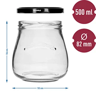Burka twist-off 500 ml "Apvērstā Amfora" ar melnu vāciņu fi 82/6, 6 gab. – photo 9