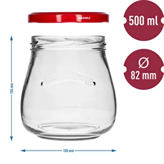 Twist-off burka 500 ml "Apvērstā Amfora" ar bordo skrūvējamu vāciņu fi 82/6, 6 gab. – photo 9