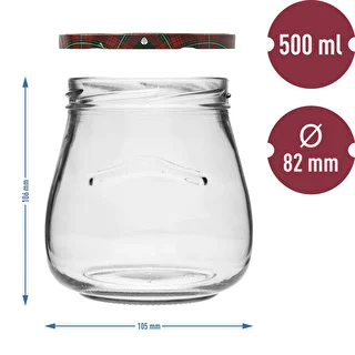 Burka twist-off 500 ml "Apgrieztā Amfora" ar krāsainu vāciņu fi 82/6, 6 gab. – photo 10