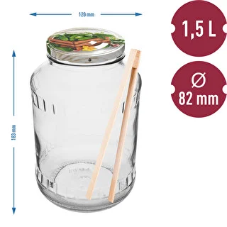 Burka 1,5 L, fi 82/6 ar krāsainu vāciņu + knaibles – photo 2