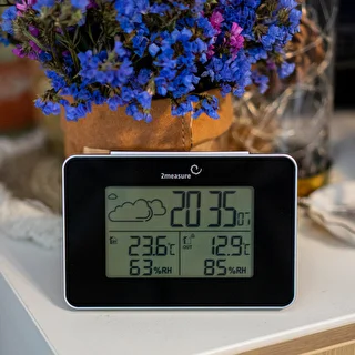 RCC laikapstākļu stacija – elektroniska, bezvadu, ar apgaismotu sensoru, melna – photo 13