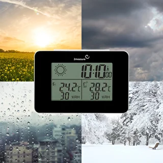 RCC laikapstākļu stacija – elektroniska, bezvadu, ar apgaismotu sensoru, melna – photo 21