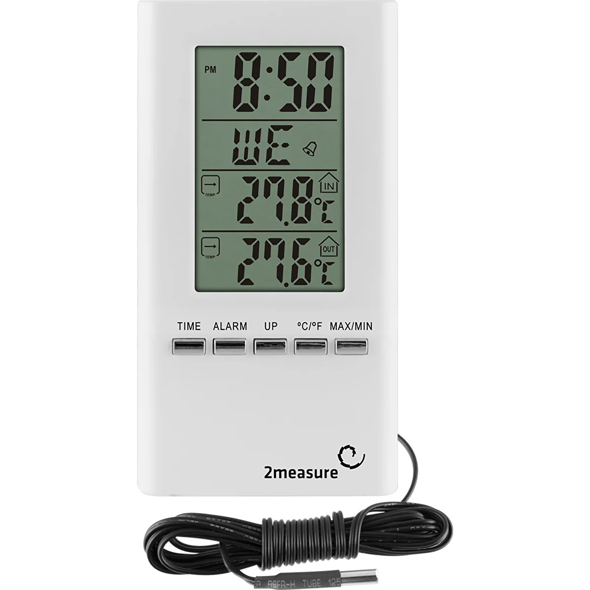 Laikapstacija – elektroniska, ar zondi, balta