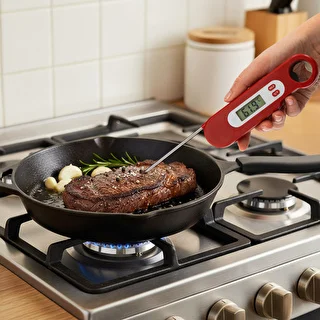 Elektroniskais kulinārais termometrs ar salokāmu zondi (-50/+300℃) sarkans – photo 7