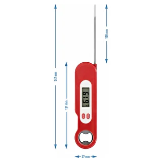 Elektroniskais kulinārais termometrs ar salokāmu zondi (-50/+300℃) sarkans – photo 5