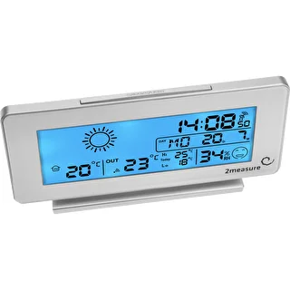 Laikapstākļu stacija RCC, DCF – elektroniska, bezvadu, ar apgaismotu sensoru, balta – photo 3