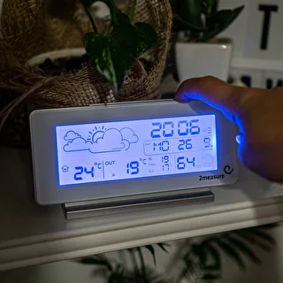 Laikapstākļu stacija RCC, DCF – elektroniska, bezvadu, ar apgaismotu sensoru, balta – photo 11