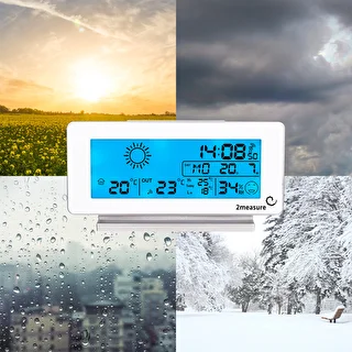 Laikapstākļu stacija RCC, DCF – elektroniska, bezvadu, ar apgaismotu sensoru, balta – photo 17