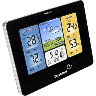 Meteostacija RCC – elektroniska, ar apgaismojumu, bezvadu, ar sensoru, melna – photo 6