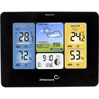 Meteostacija RCC – elektroniska, ar apgaismojumu, bezvadu, ar sensoru, melna – photo 4