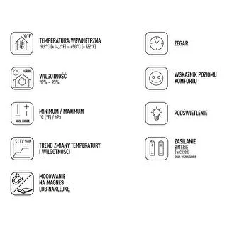 Elektroniskais istabas termometrs, melns – photo 13