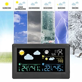 Elektroniska laika stacija – bezvadu, ar sensoru, melna – photo 9