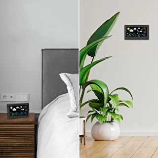 Elektroniska laika stacija – bezvadu, ar sensoru, melna – photo 11