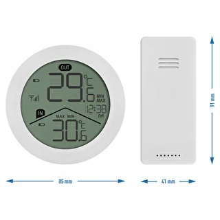 Soens elektroniskais termometrs – ar ārējo sensoru, apaļš balts – photo 5