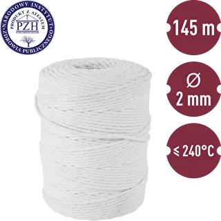 Kokvilnas desu aukla, balta (240°C) 145 m – photo 2
