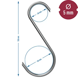 Kūpināšanas āķi – S tipa, griezti 45° leņķī, 5 mm x 150 mm, 5 gab. – photo 7
