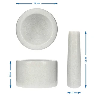 Marmora virtuves piesta, balta, Ø 10 cm – photo 10