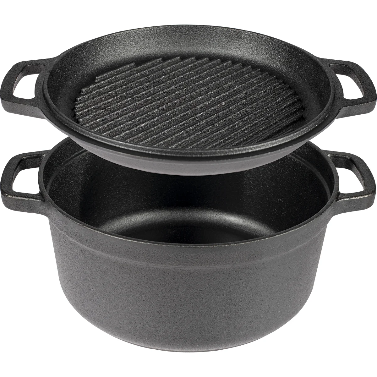 Čuguna katls ar pannu, 5 L + 1 L