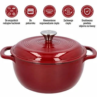 Emalēts čuguna katls - bordo, 4 l – photo 5
