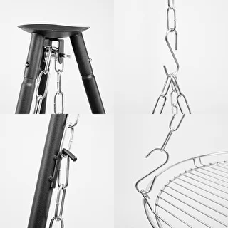 Ugunskura trijkājis ar restēm, 150 cm – photo 4
