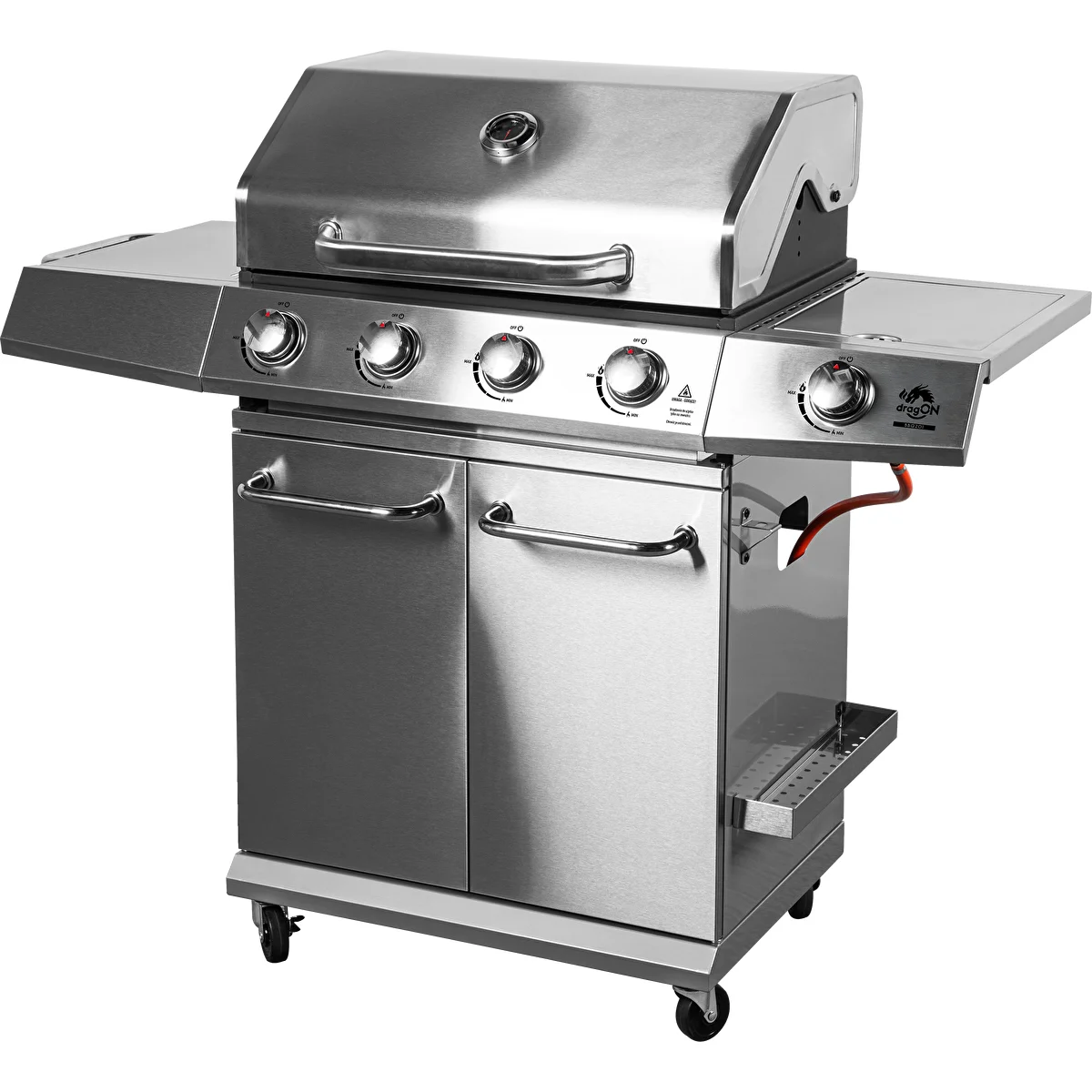 Gāzes grils dragON BBQ201, 18,8 kW, sudraba