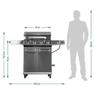 Gāzes grils dragON BBQ201, 18,8 kW, sudraba – photo 12