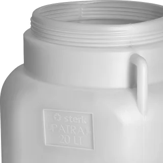 Kvadrātveida muca, 20 L, balta, ar rokturiem, Sterk – photo 8