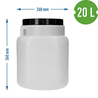 Kvadrātveida muca, 20 L, balta, ar rokturiem, Sterk – photo 10