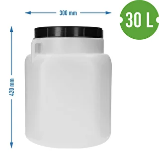 Kvadrātveida muca, 30 l, balta, ar rokturiem, Sterk – photo 10
