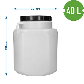 Kvadrātveida 40 l muca, balta, ar rokturiem, Sterk – photo 10
