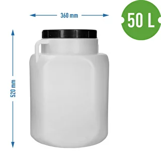 Kvadrātveida muca 50 L, balta, ar rokturiem 50 L – photo 10