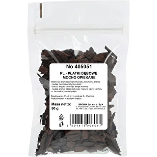 Stipri grauzdētas ozolkoka pārslas alkoholu aromatizēšanai (viskijam, burbonam, brendijam, konjakam, alum), 50 g – photo 2